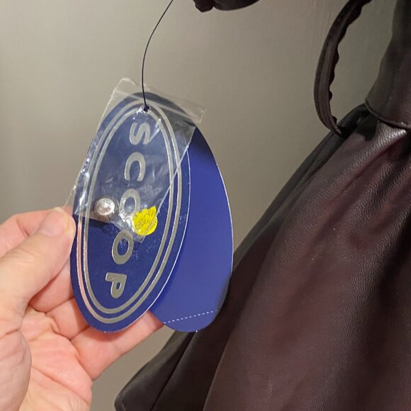 New Faux Leather Puff Sl. X Silhouette Button Up Whimsygoth Dark Romantic Top M - Picture 7 of 11